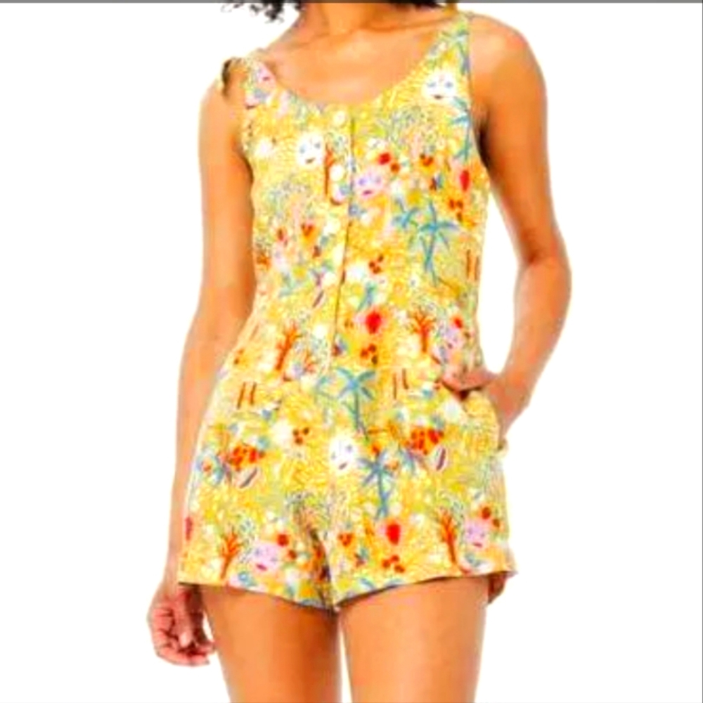 Roller Rabbit Bari Brinkley Linen Romper Size S